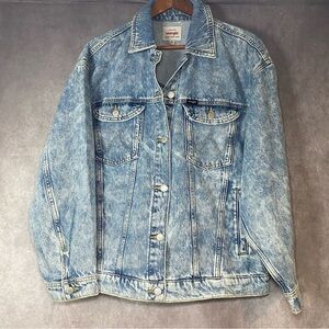 Vintage Wrangler Denim Jacket Unisex Sz Medium Blue‎ Acid Wash USA 80s Y2K